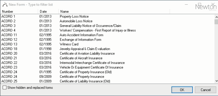 Find and Select the Right Form