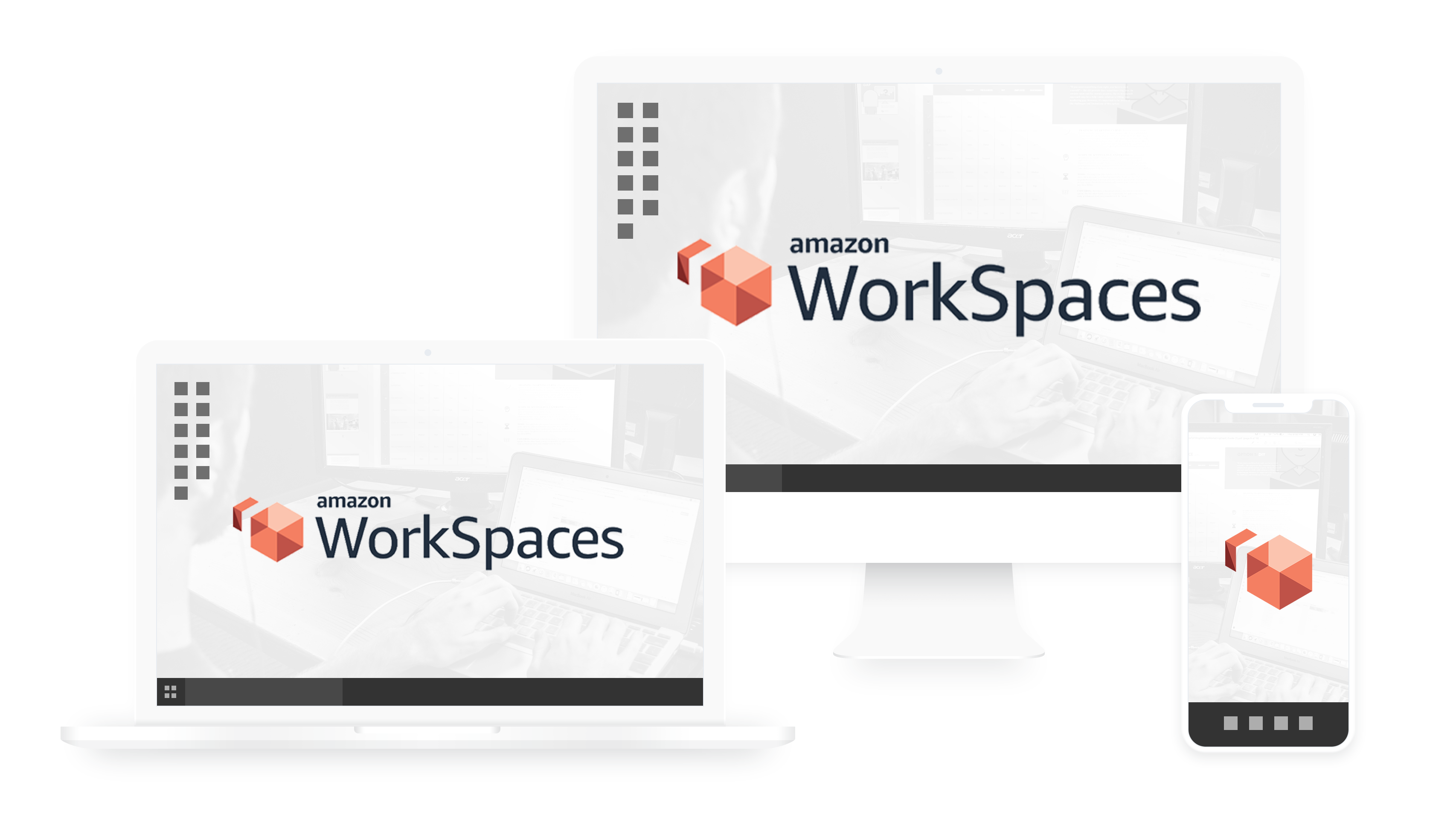 digital devices with amazon workspace logos