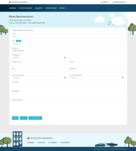 screen shot of access my insurance quote tool