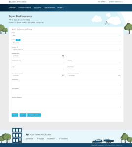 screen shot of access my insurance quote tool